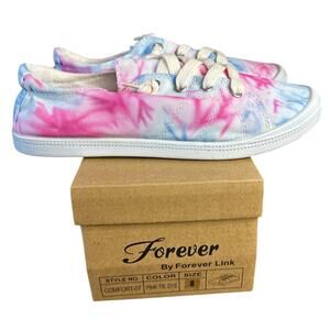 Forever by‎ Forever Link Tie Dye Womens Sneakers 8 Shoes Pink Blue White NEW